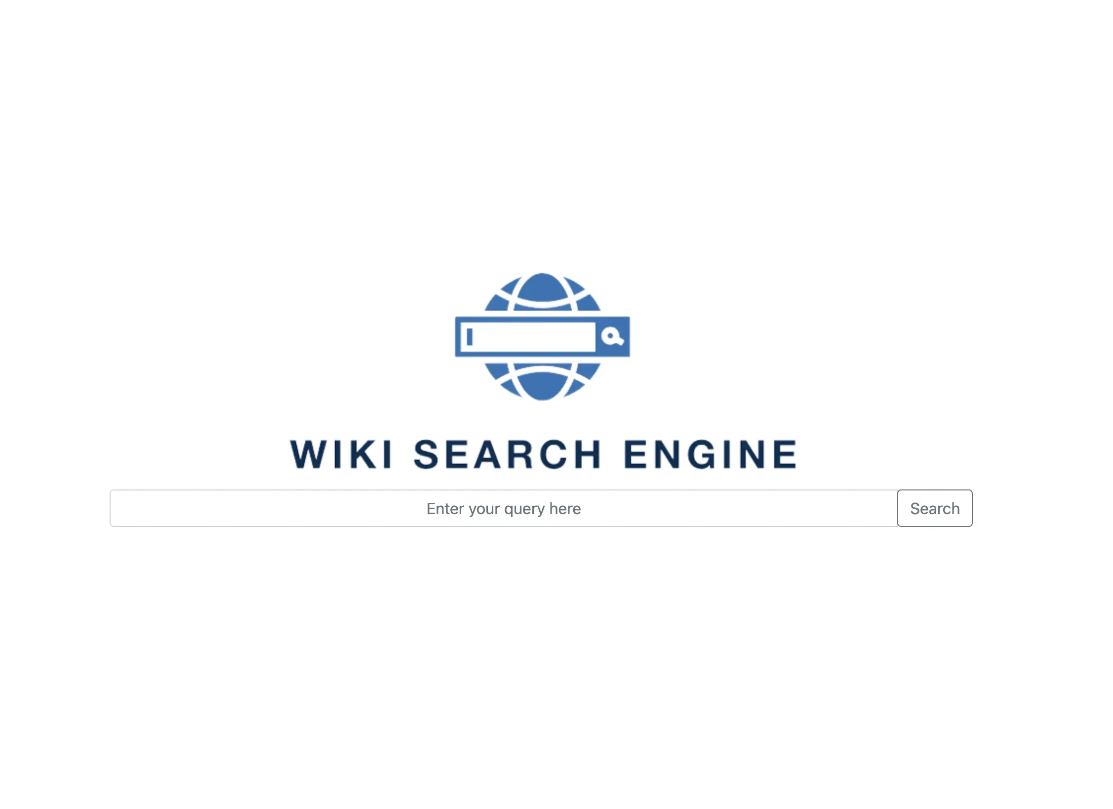 Wikipedia search engine screenshot